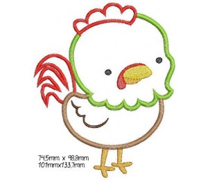 Stickmuster - Bauernhof - Hahn Applikation